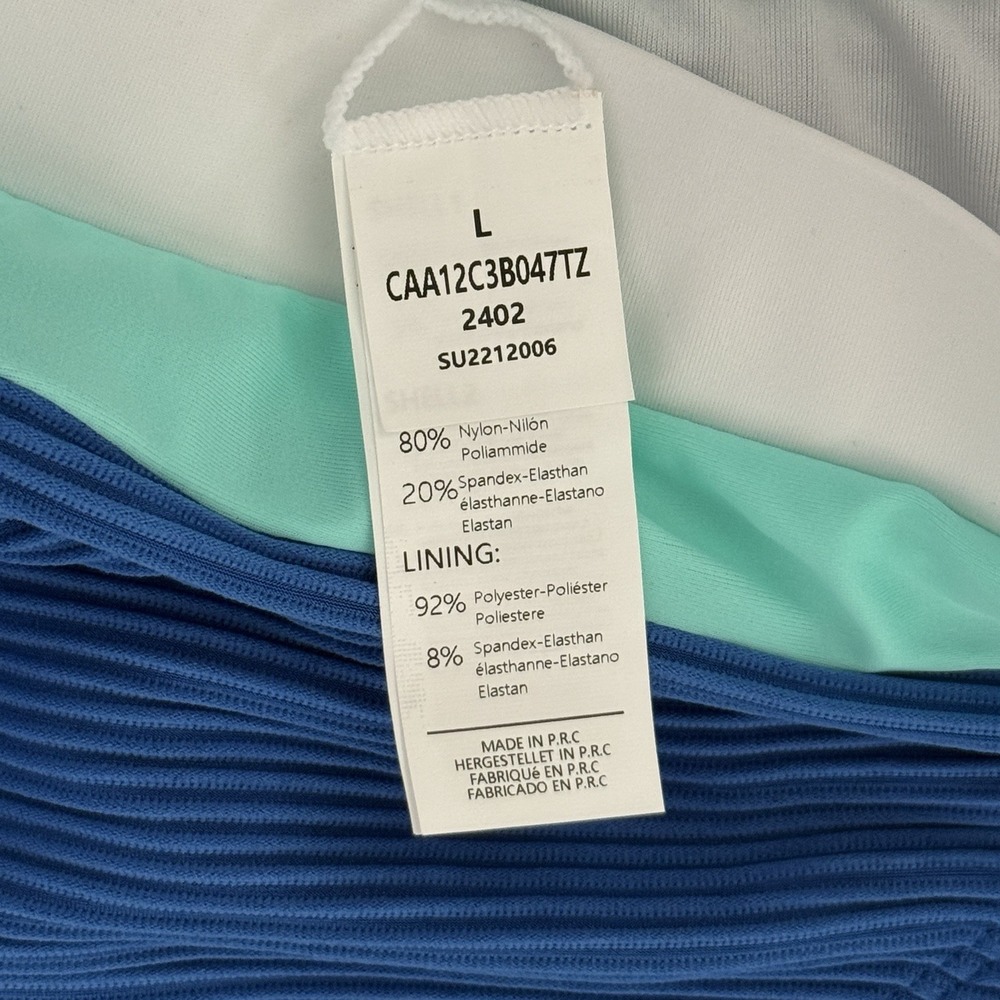 NWT Cupshe Womens Two Piece Swimsuit Size Large Textured Colorblock - Picture 5 of 7